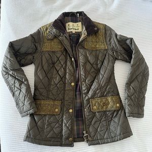 Barbour “Iris” Quilted Olive Green Jacket